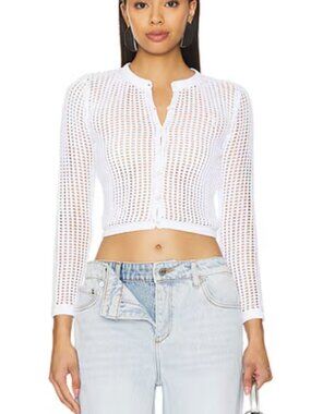 ALEXANDER WANG Cropped Cardigan in White NWT